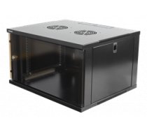 19" cabinet, 6U, 540x450mm, standing or wall mount, glass door DELTACO black / 19-5406B