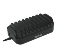 USB charging station 120 W DELTACO for 10 devices, 7x USB-A 2.4 A, 3x USB-C PD 20 W, black DPS-0204 / 1902131
