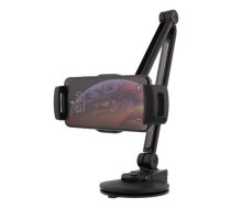 2 in 1 Smartphone and tablet stand with suction cup, 4"-12,", C-Clamp, 360 degree rotation DELTACOIMP black / ARM-252