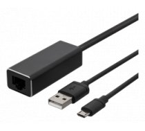 DELTACO Ethernet adapteris ChromeCast, USB, RJ45, melns