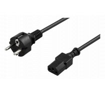DELTACO iezemēts strāvas kabelis, CEE 7/7 atbilstoši IEC 60320 C13, 10m, melns