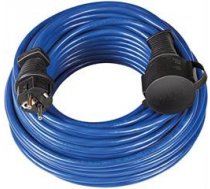 Brennenstuhl earthed rubber extension cord, straight CEE 7/7 to straight CEE 7/4 (Schuko), IP 44, 10m , blue 1169810 / DEL-118T