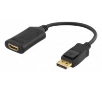 DELTACO DisplayPort to HDMI 2.0b adapter, supports 4K in 60Hz, active, HDCP 2.2, 3D, 0.1m, black  DP-HDMI32