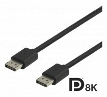 DELTACO DisplayPort kabelis, DP 1.4, 7680x4320 60Hz, 1m, melns