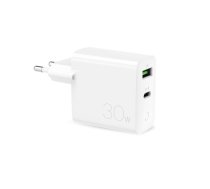 Mini fast travel charger PURO USB-A - USB-C, power delivery, 30 W, white / FCMTCUSBAC30WPDWHI
