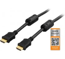 Deltaco premium High Speed HDMI cable with Ethernet, 4K, UltraHD in 60Hz, 0.5m black / HDMI-1005