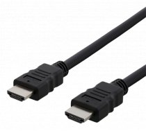 DELTACO HDMI kabelis FSC, HDMI ātrgaitas w / Ethernet, CCS, 3,0m, melns