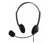 Headphones DELTACO with microphone, black / HL-21