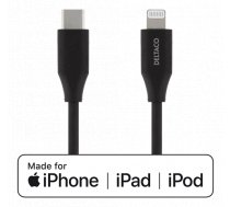 DELTACO USB-C to Lightning cable, 2m, 9V/2A 5V/3A PD, black