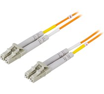 DELTACO OM1 šķiedru kabelis, LC - LC, duplekss, UPC, 62,5 / 125, 2 m, oranžs