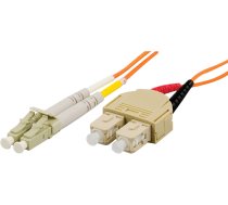 DELTACO OM1 šķiedras kabelis, LC - SC, duplekss, UPC, 62,5 / 125, 2m, oranžs