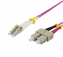 OM4 fiber cable LC - SC, duplex, multimode, 50/125, 0.5m DELTACO / LCSC-700