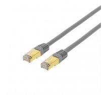 DELTACO S / FTP Cat7 patch cable, 0.3m, 600MHz, Delta-certified, LSZH, RJ45, gray / STP-703