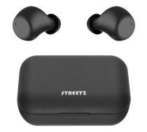 STREETZ True Wireless Stereo in-ear, dual earbuds, charge case, black