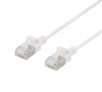 DELTACO U / FTP Cat6a plāksteris kabelis, slaids, 3,8 mm diametrā, 1,5 m, balts
