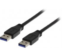 DELTACO USB 3.0 kabelis, A tipa vīrietis - A tipa vīrietis, 1m, melns
