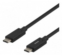 USB-C to USB-C cable, 1m, 60W 3A, USB 3.1 Gen, E-Marker DELTACO black / USBC-1054M