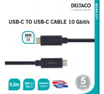 USBC 3.1 GEN2 10Gbps / 3A / E-marķieris 0,5 m
