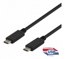 DELTACO USB-C līdz USB-C kabelim, 1m, 10Gbps, 100W 5A, USB 3.1 Gen 2, E-Ma