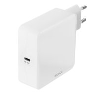 DELTACO USB sienas lādētājs, 1x USB-C PD, 65 W, balts