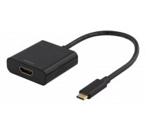 Adapter DELTACO USB-C to HDMI, 4096x2160 30Hz, black / USBC-HDMI8