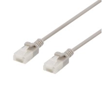DELTACO U/UTP Cat6a patch cable, slim, 1m, 500MHz, gray / UUTP-1020