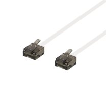 DELTACO U / UTP Cat6a patch cable, flat, 3m,1mm , 500MHz, white  / UUTP-2058