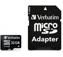 Micro SDHC memory card Verbatim 32GB, included adapter / V44083