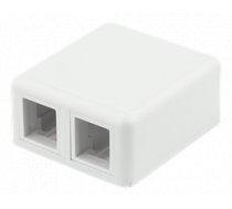 Surface wall outlet for Keystone, 2 ports, DELTACO white / VR-223