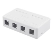 DELTACO Surface Mount for Keystone, 4 Ports, White / VR-224