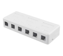 DELTACO Surface Mount for Keystone, 6 Ports, White / VR-225