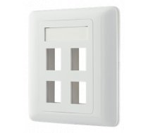 Flush mount for Keystone, 4 ports DELTACO white / VR-228