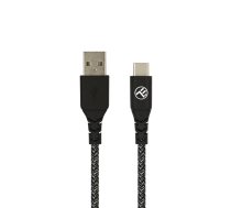 Tellur Green Data cable USB to Type-C 3A 1m nylon black T-MLX48746