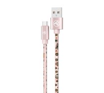 Tellur Graffiti USB uz Type-C kabelis 3A 1m rozā krāsā T-MLX53480