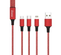 Dudao USB cable Dudao TGL2 3in1 USB-C / Lightning / USB 2.4A, 1.2m (red)