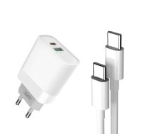 XO Wall Charger with + USB-C Cable XO L64 20W, QC3.0, PD (white) L64 + USB-C