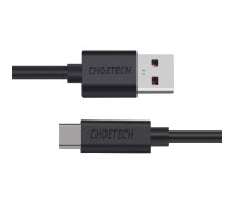 USB uz USB-C kabelis Choetech AC0002, 1 m (melns)