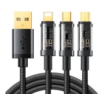 Joyroom USB cable Joyroom S-1T3015A5 3in1 USB-C / Lightning / Micro USB 3.5A 1.2m (black) S-1T3015A5 1.2 BLACK