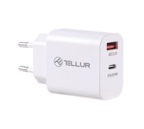 Tellur Dual Port Wall Charger PDHC PD 20W + QC3,0 18W White T-MLX54954