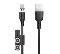 Foneng X62 Magnetic 3in1 USB to USB-C / Lightning / Micro USB Cable, 2.4A, 1m (Black) X62 3 IN 1 / BLACK