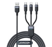 Joyroom Cable USB Multi-Use Joyroom S-1T3018A18 3w1 / 3,5A / 0,3m  (black) S-1T3018A18 0.3M BL