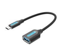 USB-C 3.1 vīrišķais-USB OTG kabeļa Vention atvere CCVBB 0,15 m, 2A, melns
