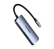 7 in 1 multiportu centrmezgls USB-C līdz 3 x USB3.0+ SD/TF + HDMI + PD (sudrabs) MOUC0401-X