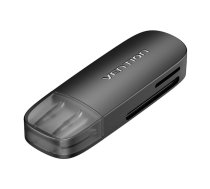 2-in-1 USB 2.0 A (SD+TF) atmiņas karšu lasītājs Vention CLEB0 (melns)