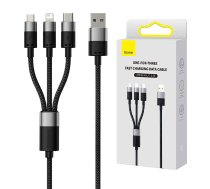 Baseus 3in1 USB cable Baseus StarSpeed Series, USB-C + Micro + Lightning 3,5A, 1.2m (Black) CAXS000001