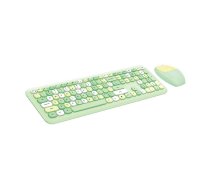 Mofii bezvadu tastatūra + peles komplekts MOFII 666 2.4G (zaļa) SMK-666395AG GREEN