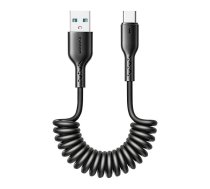 Ātrās uzlādes kabelis automašīnai ,Joyroom USB-A līdz Type-C Easy-Travel Series 3A 1,5 m, tinums (melns) SA38-AC3 1.5M BL