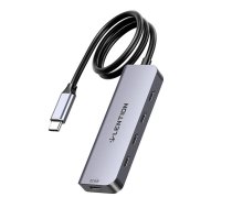 Lention 5 in1 centrmezgls USB-C līdz 4 x USB-C 5 Gbps + USB-C 5 V IN 15 W (pelēks) 6955038348256