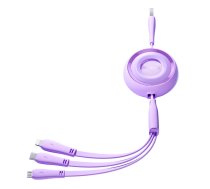 3in1 Joyroom Colorful USB uz USB-C/Lightning/Micro USB kabelis 3,5A, 1m (violeta) S-A40 PURPLE