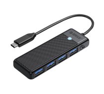 Adapteris Hub 4in1 Orico USB A3.0x4 PAPW4A-C3-015-BK-EP